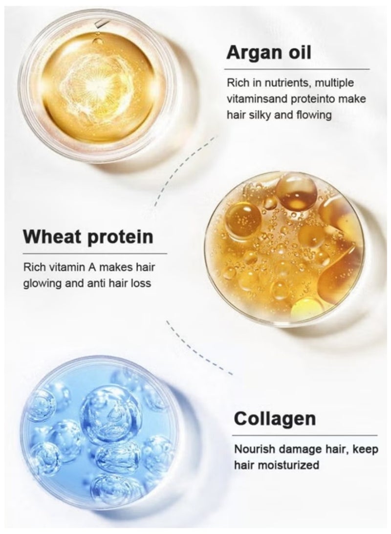 Karseell Collagen Hair Treatment 500ml Deep Repair Conditioning Mask with Argan Oil for Dry Damaged Hair All Hair Types - Image 3