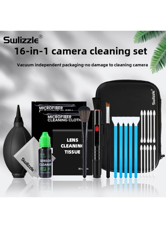 Professional Camera Cleaning Suit SLR Micro Single Lens CMOS Sensor Semi-full C Frame Screen Dust Removal Brush Stick-Color:Nine In One Camera Cleaning Suit ]