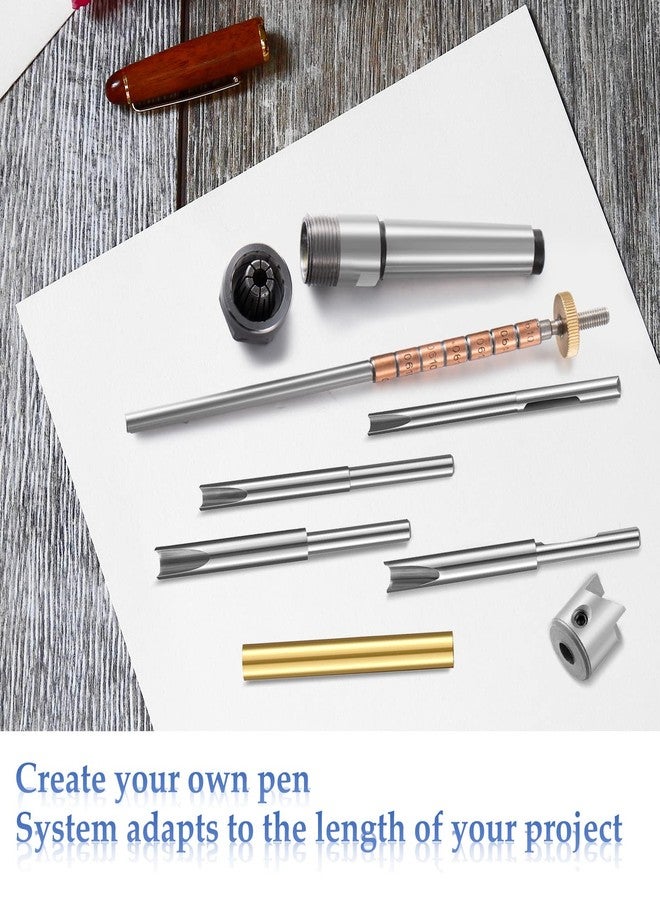 تونديامو مجموعة صنع أقلام Tondiamo، عمود تحويل وتشذيب الأسطوانة، عمود تحويل الخشب رقم 2، ساق مخروط مورس مع مثقاب 7 مم، رأس قاطع مطحنة لصنع الأقلام، ملحق مخرطة النجارة، 9 قطع - Image 5