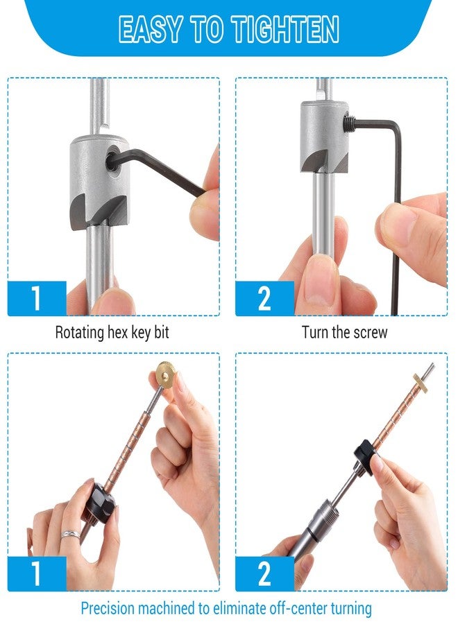 تونديامو مجموعة صنع أقلام Tondiamo، عمود تحويل وتشذيب الأسطوانة، عمود تحويل الخشب رقم 2، ساق مخروط مورس مع مثقاب 7 مم، رأس قاطع مطحنة لصنع الأقلام، ملحق مخرطة النجارة، 9 قطع - Image 4