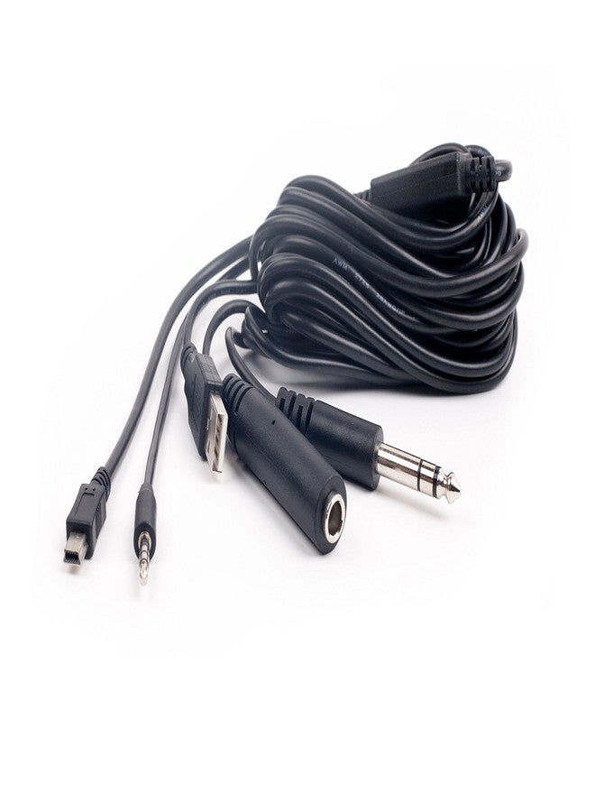 SummitLink كابل تسجيل صوتي راديو V2 بطول 18 قدم مع مخرجات مزدوجة لجهاز جوبرو مسجل صوت الهاتف بطول إضافي 5 متر، نظام الاتصال في قمرة الطائرة مع طاقة USB HERO3 HERO3+ / HERO4، يحتاج إلى محول للطرازات الأحدث - Image 3