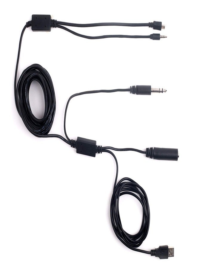 SummitLink كابل تسجيل صوتي راديو V2 بطول 18 قدم مع مخرجات مزدوجة لجهاز جوبرو مسجل صوت الهاتف بطول إضافي 5 متر، نظام الاتصال في قمرة الطائرة مع طاقة USB HERO3 HERO3+ / HERO4، يحتاج إلى محول للطرازات الأحدث - Image 1