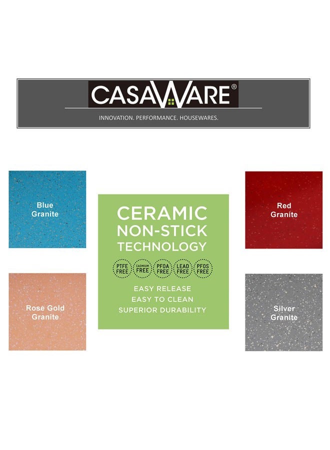 casaWare Toaster Oven Baking Pan 7 x 11-inch Ceramic Coated Non-Stick (Red Granite) - Image 4