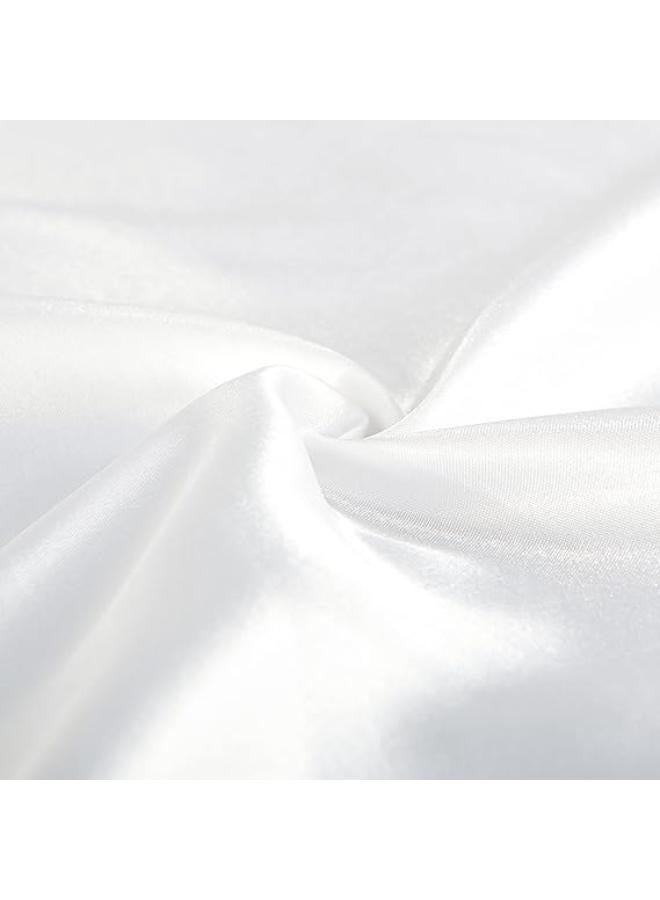 FLXXIE Pack Satin Pillowcases for Skin and Hair, Luxurious and Silky King Pillow Cases with Envelope Closure, White, 50x90 cm\CAES002 - Image 2