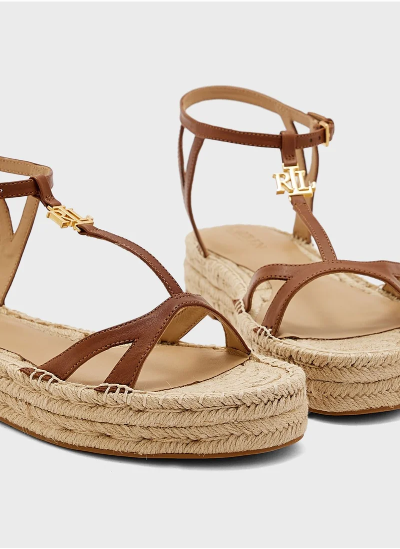 Lauren Ralph Lauren Burnished Flat Sandals