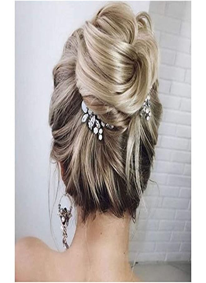 Unicra Bride Silver Wedding Hair Comb Rhinestone Bridal Headpiece Sparkly Crystal Hair Accessorie For Women And Girls  - Image 3