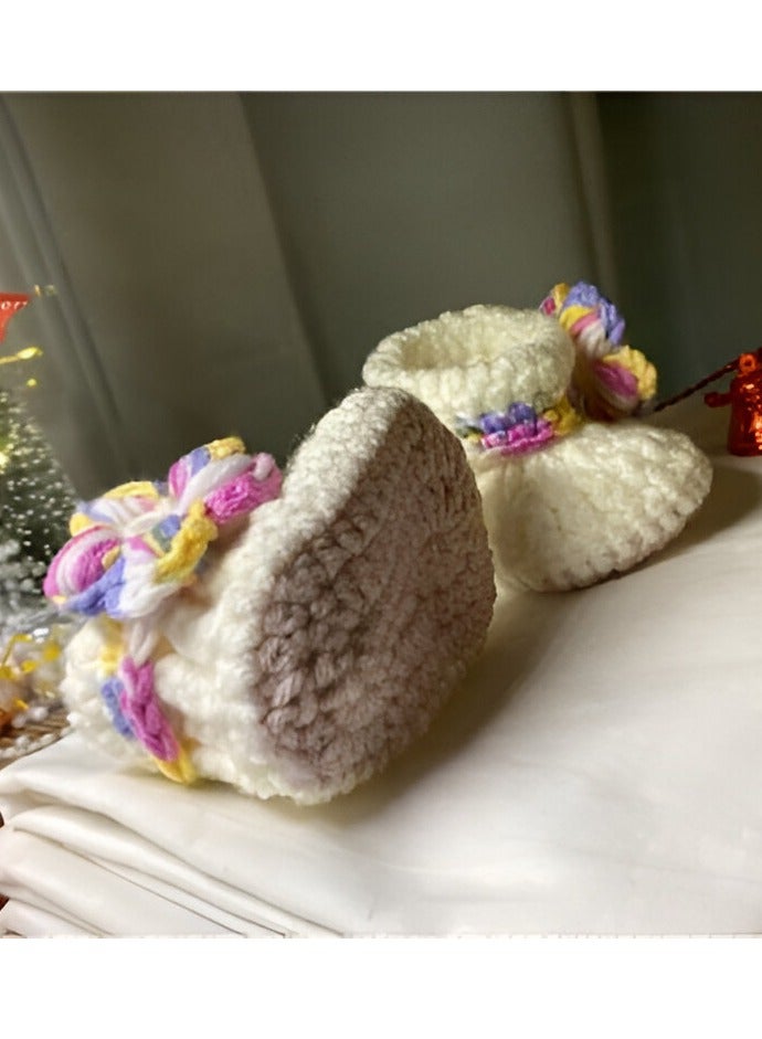 Braidise Creations Baby shoes with Puff Flower for New Born 2 to 6 months 1 pair - Image 4