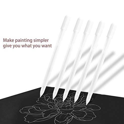 GREUS 12 Pieces Gel Pens for Artists, Fine Point Tip White Marker Ink Highlighting Pens for Black Paper Drawing Illustration Adult Coloring Sketching - Image 2
