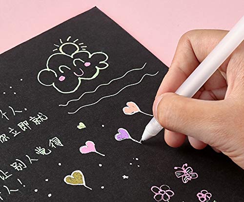 GREUS 12 Pieces Gel Pens for Artists, Fine Point Tip White Marker Ink Highlighting Pens for Black Paper Drawing Illustration Adult Coloring Sketching - Image 4