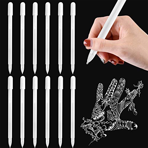 GREUS 12 Pieces Gel Pens for Artists, Fine Point Tip White Marker Ink Highlighting Pens for Black Paper Drawing Illustration Adult Coloring Sketching - Image 1