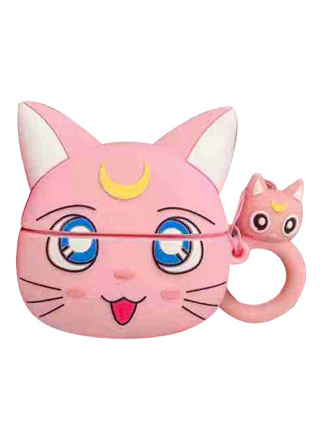 اليشمك غطاء حماية واق ثلاثي الأبعاد لسماعة الأذن متوافق مع سماعات آيربودز برو وردي/أبيض - Image 2