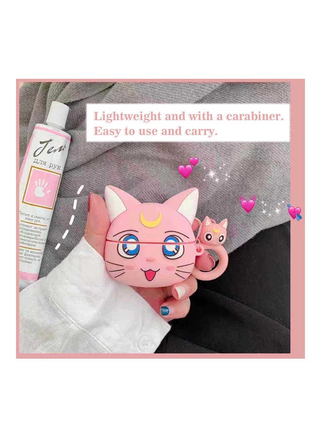 اليشمك غطاء حماية واق ثلاثي الأبعاد لسماعة الأذن متوافق مع سماعات آيربودز برو وردي/أبيض - Image 1