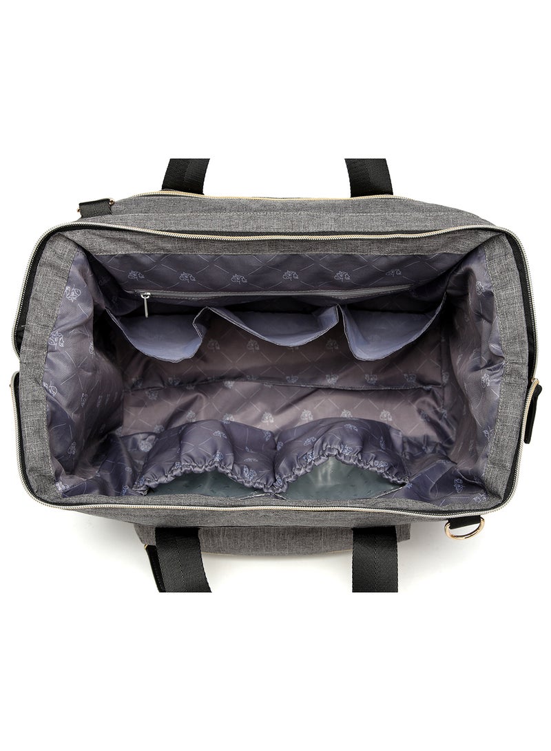 Zera Mom Dad Baby Diaper Bag Essentials And Changing Mat With Multiple Pockets - Grey - Image 4