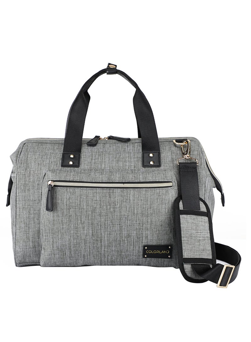 Zera Mom Dad Baby Diaper Bag Essentials And Changing Mat With Multiple Pockets - Grey - Image 1