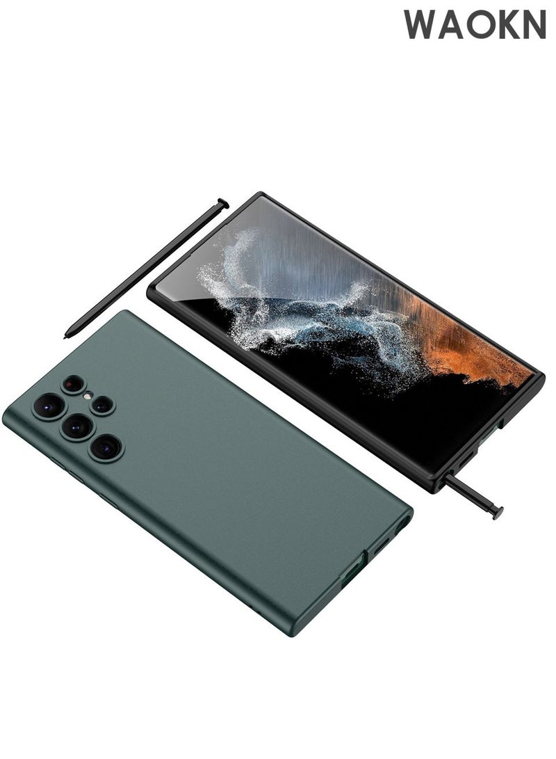 WAOKN Slim Fit Case for Samsung Galaxy S25 Ultra 5G, Camera Lens Full Protection, Soft TPU Thin Protective Phone Cover with Matte Finish, Matte Back Shockproof Case (Forest Green) - Image 5