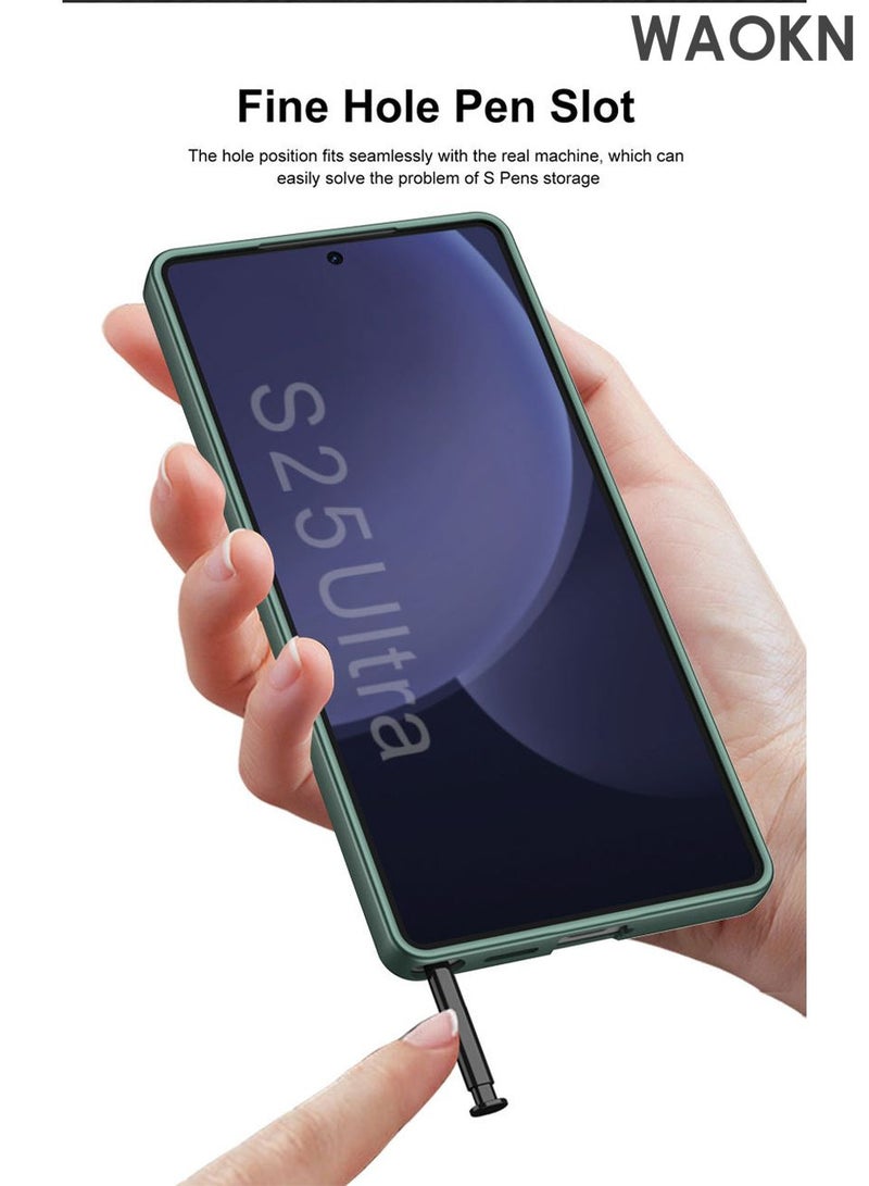 WAOKN Slim Fit Case for Samsung Galaxy S25 Ultra 5G, Camera Lens Full Protection, Soft TPU Thin Protective Phone Cover with Matte Finish, Matte Back Shockproof Case (Forest Green) - Image 2