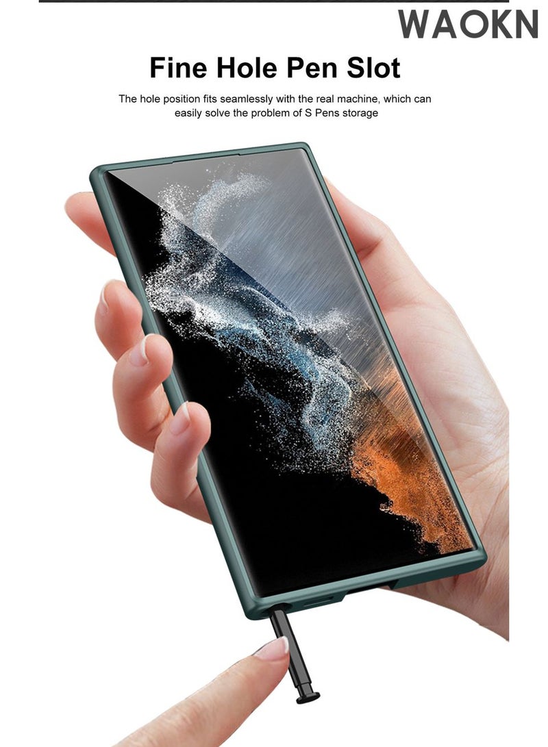 WAOKN Slim Fit Case for Samsung Galaxy S25 Ultra 5G, Camera Lens Full Protection, Soft TPU Thin Protective Phone Cover with Matte Finish, Matte Back Shockproof Case (Forest Green) - Image 4