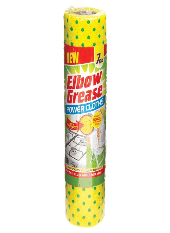 Elbow Grease Power Cloths with Scrub Dots Reusable Super Absorbent Pack of 7 - Image 1