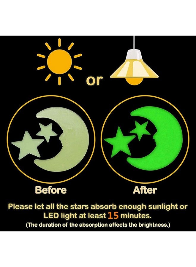 Aooyaoo Glow In The Dark Stars For Ceiling, 200 Pcs Colorful Glow In The Dark Stars,3D Glowing Stars And Moon For Kids Bedroom,Luminous Stars Stickers Create A Realistic Starry Sky,Room Decor - Image 5