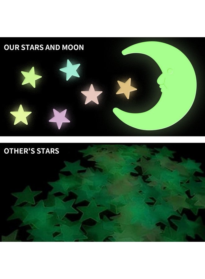 Aooyaoo Glow In The Dark Stars For Ceiling, 200 Pcs Colorful Glow In The Dark Stars,3D Glowing Stars And Moon For Kids Bedroom,Luminous Stars Stickers Create A Realistic Starry Sky,Room Decor - Image 3
