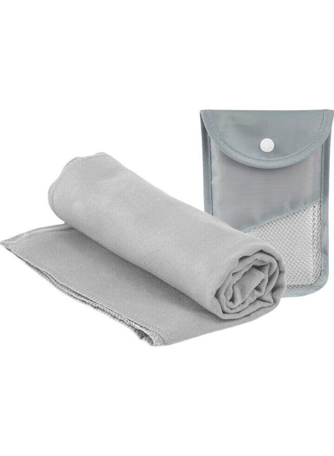 Wellhouse Outdoor Travel Quick-Dry Towel, Swimming Fitness Sports Sweat-Absorbing Towel, Portable Soft Comfortable, Silver Gray - Image 3