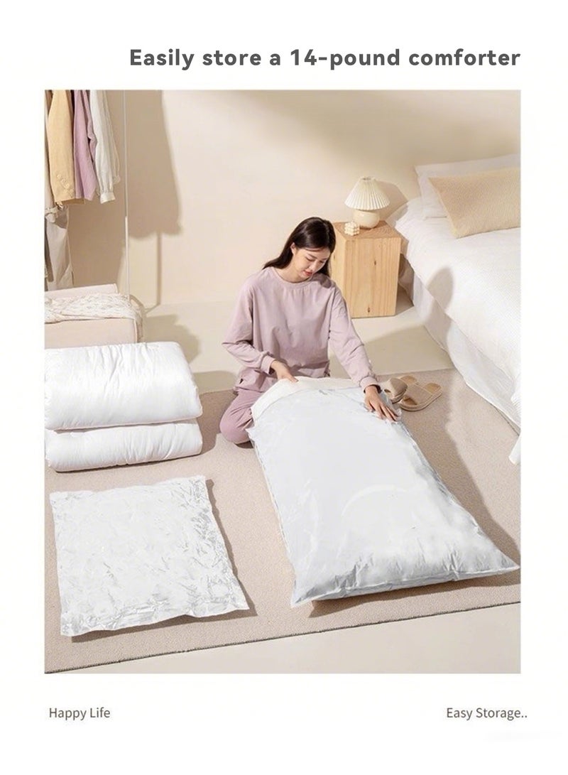 9 vacuum storage bags, reusable space-saving seal bags with manual pump, compression seal bags, suitable for quilts, blankets, clothes, pillows, travel (3 extra-large, 3 large, 3 medium) - Image 2