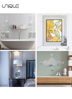 Unique 30Pcs DIY Mirror Stickers Wall Decals, Peel and Stick Mirror Tiles Borders, Removable Adhesive Wall Stickers for Home Art Room Bedroom Background Decoration (Silver)  - Image 5