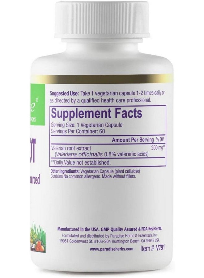 Paradise Herbs Valerian Root, European Sourced Active Whole Spectrum Extract, Vegan, Non-GMO, Gluten Free, 250 mg 60 Vegetarian Capsules - Image 2