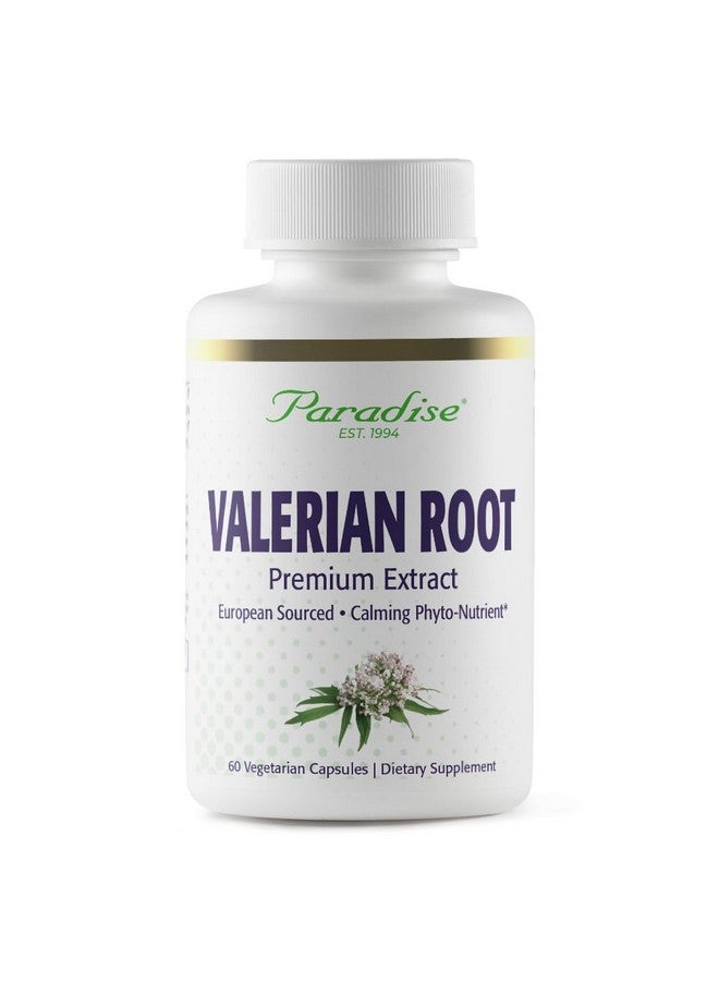 Paradise Herbs Valerian Root, European Sourced Active Whole Spectrum Extract, Vegan, Non-GMO, Gluten Free, 250 mg 60 Vegetarian Capsules - Image 1