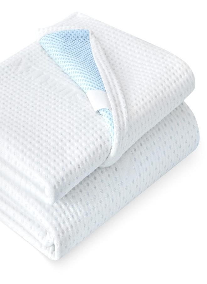 subrtex subrtex 3 Inch Mattress Topper Cover (Only Cover) Mattress Protector Bedding Bamboo Rayon Removable Mattress Encasement for Latex Cool Mattress Cover with Zipper with Adjustable Straps (Twin XL,White) 