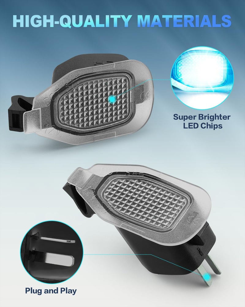 NEIFILES LED Side Mirror Puddle Courtesy Lights,10X Brighter Compatible with Ford Mustang 2013-2014,Plug and Play,LED Under Mirror Puddle Lamp,Blue Light - Image 4