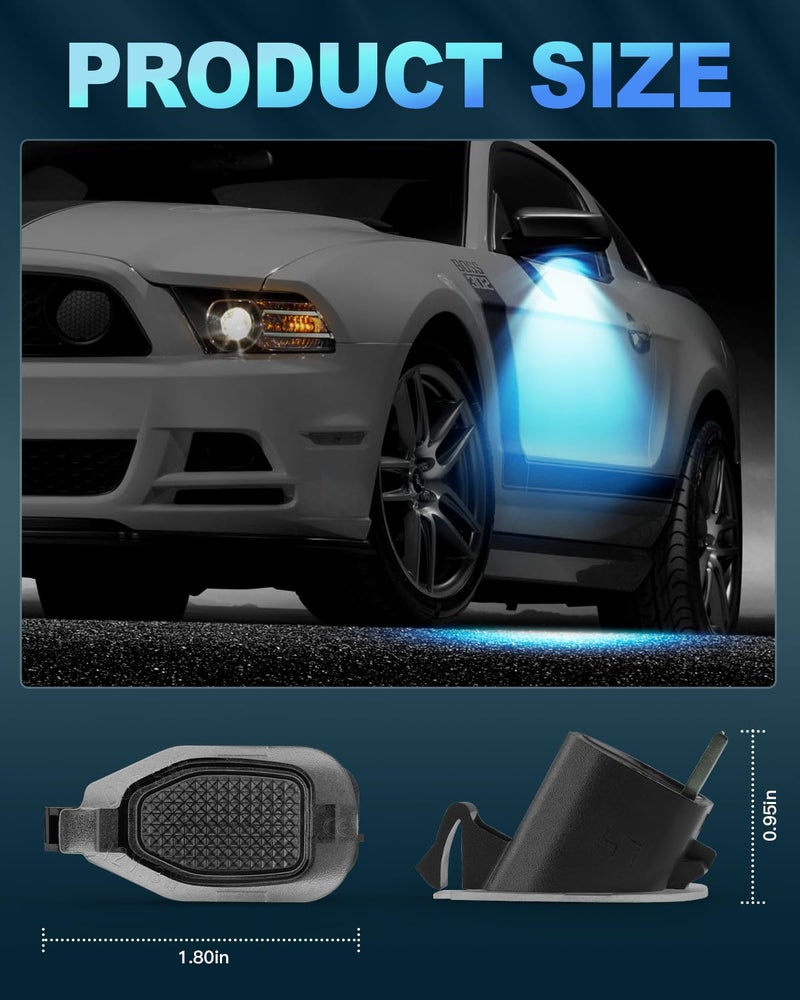 NEIFILES LED Side Mirror Puddle Courtesy Lights,10X Brighter Compatible with Ford Mustang 2013-2014,Plug and Play,LED Under Mirror Puddle Lamp,Blue Light - Image 5