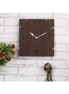 Webelkart Webelkart New and Improved Stylish Beautiful Square Wood Wall Clock (30 cm x 30 cm x 2.8 cm, Brown)- Without Glass  - Image 1