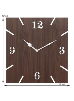 Webelkart Webelkart New and Improved Stylish Beautiful Square Wood Wall Clock (30 cm x 30 cm x 2.8 cm, Brown)- Without Glass  - Image 3