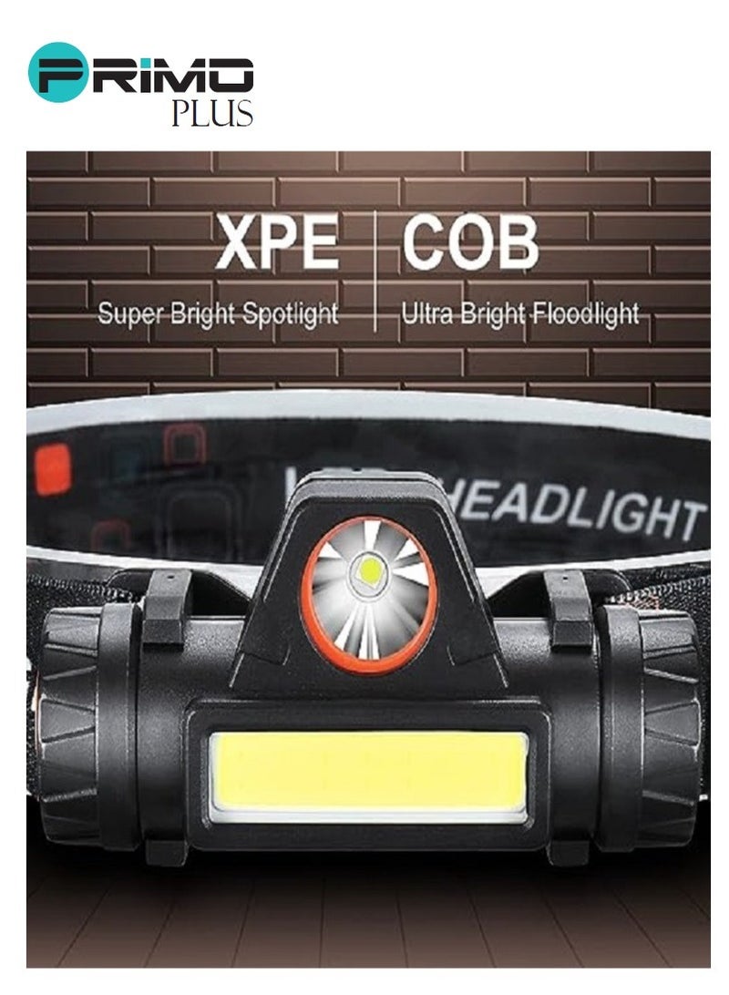 بريمو بلس مصباح رأس فائق السطوع قابل لإعادة الشحن ومقاوم للماء - Image 2