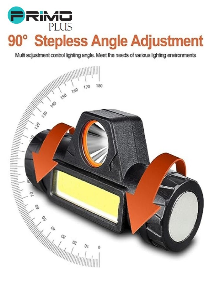 بريمو بلس مصباح رأس فائق السطوع قابل لإعادة الشحن ومقاوم للماء - Image 3