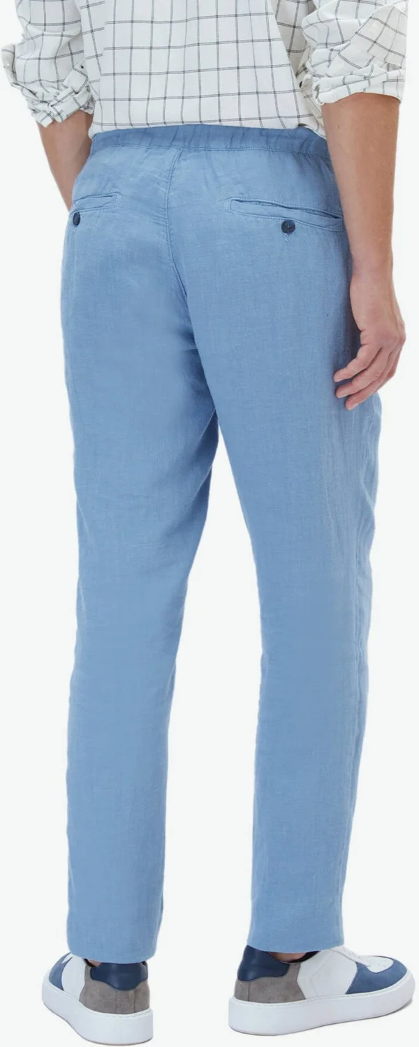 كيب Blue Woven Casual 100% Linen Trousers