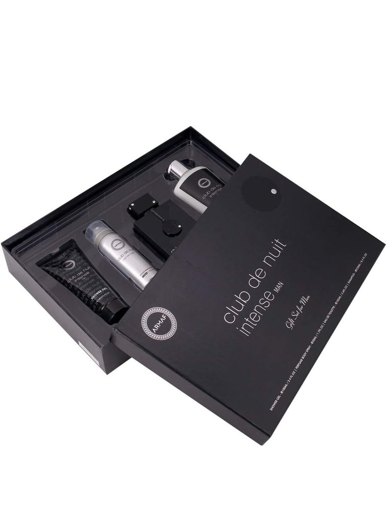 أرماف كلوب دي نوي انتينس مان 4 قطع مجموعة هدايا cdn انتنس مان أو دي تواليت 105 مل، رذاذ الجسم المعطر 50 مل، شامبو 250 مل جل الاستحمام 100 مل له