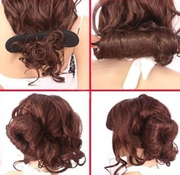 Boolavard Sponge Bun Hair Donut Twister maker former foam tools 10 elastics 10 hairpins by - Image 3