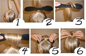 Boolavard Sponge Bun Hair Donut Twister maker former foam tools 10 elastics 10 hairpins by - Image 2