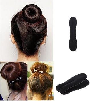 Boolavard Sponge Bun Hair Donut Twister maker former foam tools 10 elastics 10 hairpins by - Image 4