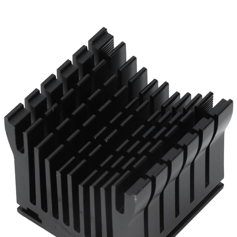 Premium Aluminium Heatsink Cooler Kit High Efficiency Cooling Solution with Anodized Surface for 3D Printer Motherboard and PC DIY Projects 2PCS 40x39x36mm (Black) - Image 2