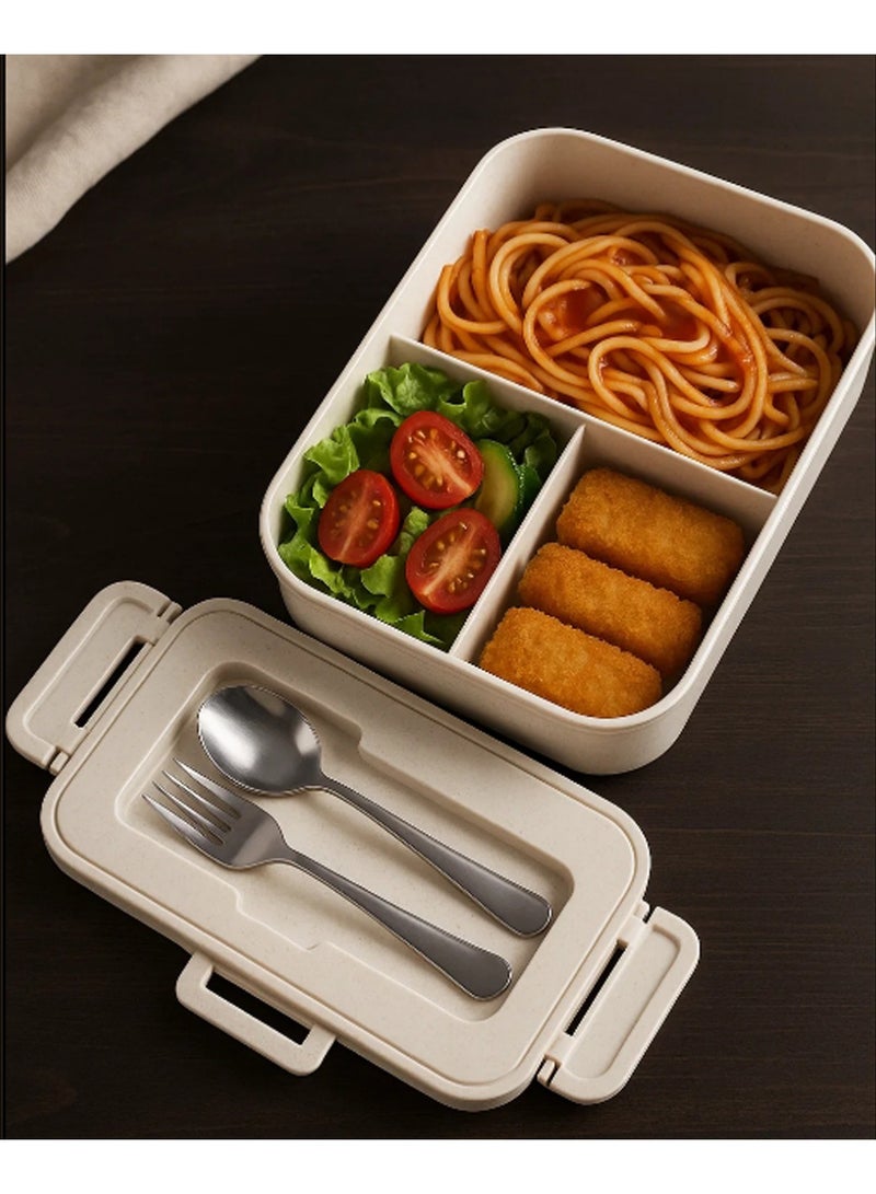 LINGWEI Lunch Bento Box with Stainless Steel Utensils for School Kids Bento Stainless Steel Lunch Box  - Image 1