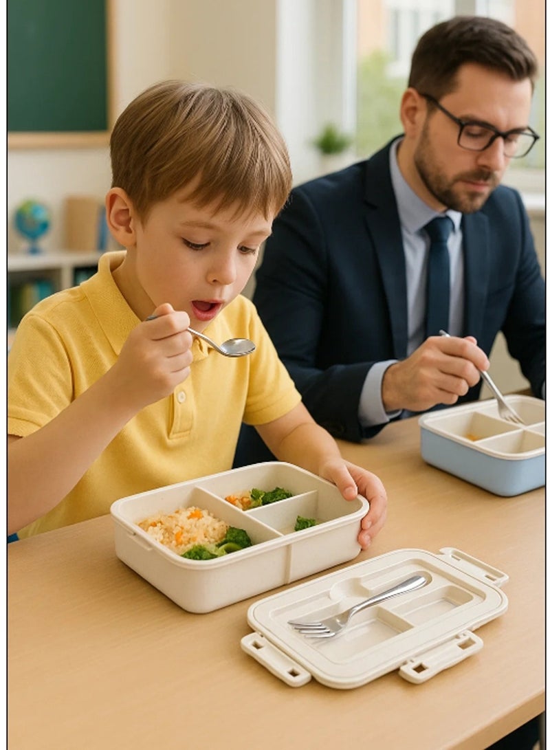 LINGWEI Lunch Bento Box with Stainless Steel Utensils for School Kids Bento Stainless Steel Lunch Box  - Image 3