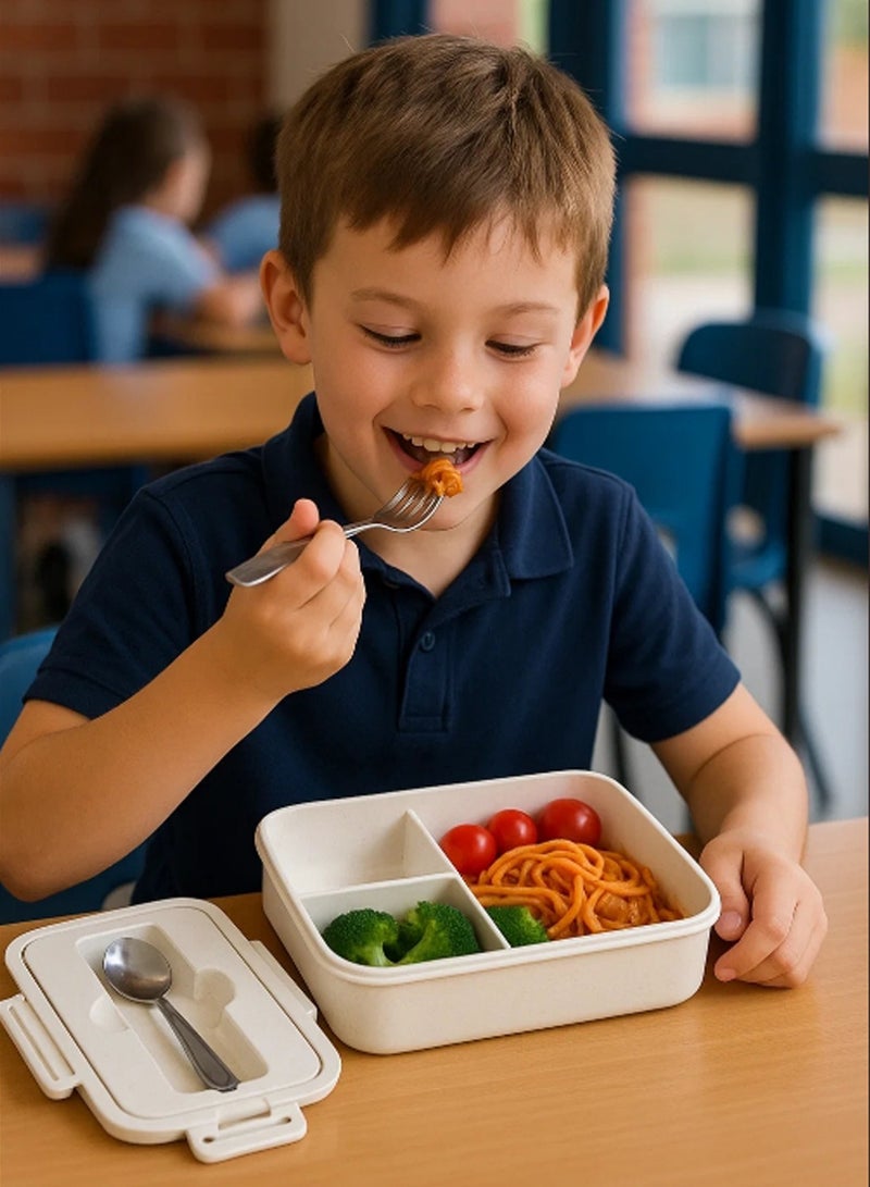 LINGWEI Lunch Bento Box with Stainless Steel Utensils for School Kids Bento Stainless Steel Lunch Box  - Image 4