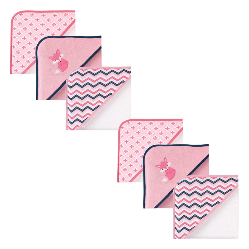 Luvable Friends Luvable Friends Unisex Baby Cotton Terry Hooded Towels Foxy 6Piece One Size