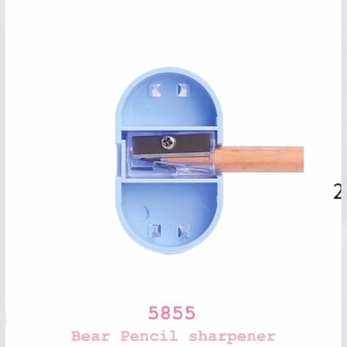 KRySt Cute Bear Manual Pencil Sharpener Set of 4 for Kids | Durable and Portable Cartoon Stationery with Dust Collector | Fun and Colorful Sharpeners for School and Home Use - Image 5