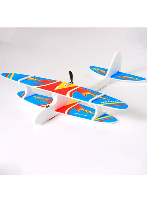 USB Charging Electric Hand Throwing Foam Aircraft Children's Assembled Biplane Glider Boys Outdoor Model Plays Source-Color:Wright Double Wing No. 1 (with Lights)-Specifications:Three Frames (color Remarks) Will Be Sent Randomly Without Remarks