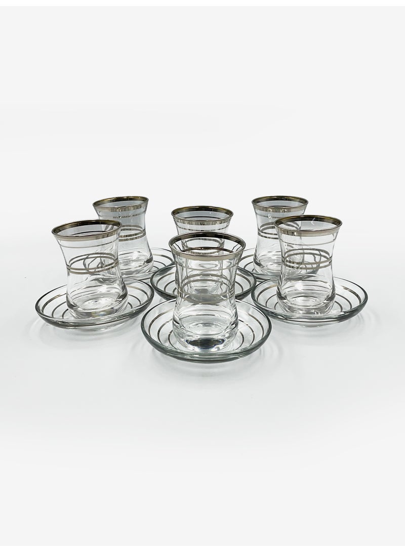 Acar Premium Turkish Tea Glass Set with Stylish Silver Accents – 6 Pieces | Made in Turkey - Image 2