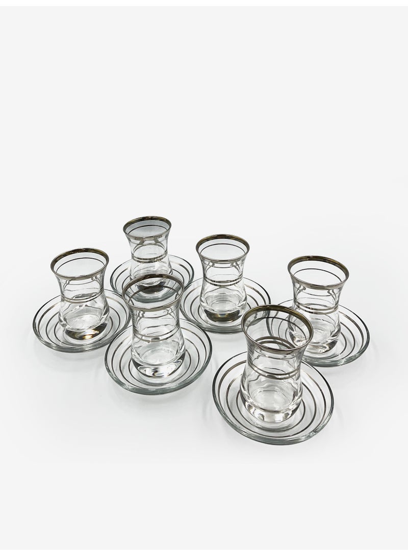 Acar Premium Turkish Tea Glass Set with Stylish Silver Accents – 6 Pieces | Made in Turkey - Image 3
